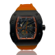 Fitron Automatic Black Case and Orange Rubber Strap Watch