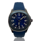 Fitron Men's Quartz Watch Blue Rubber Strap and silver Case- Yasalam